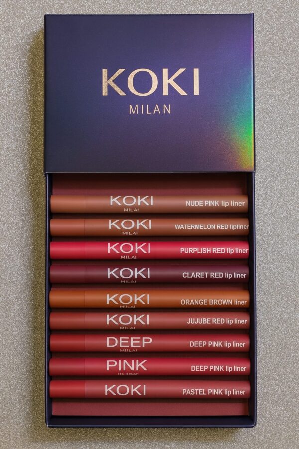 KOKI MILAN Lip Liner Set – مجموعة أقلام تحديد الشفاه المطفي الفاخر